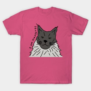 Majestic Animals Gray Maine Coon Cat T-Shirt